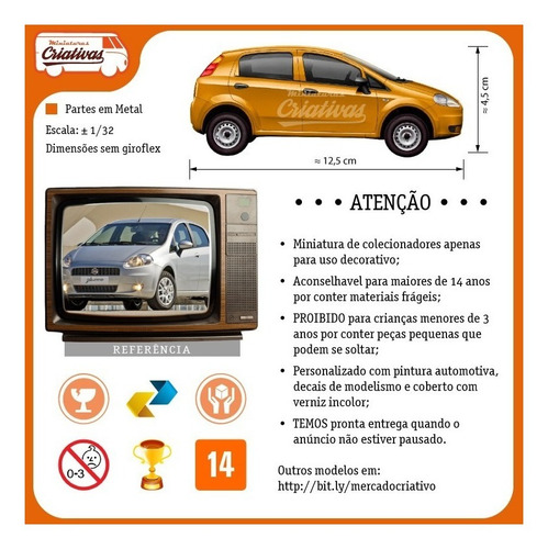 Imagem 7 de 7 de Miniatura Fiat Punto Polícia Militar Pm Sp - Atual