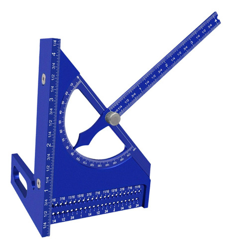 Regla Triangular Cuadrada, Multiángulo Ajustable, Azul