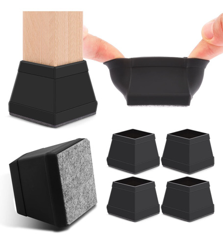 Protectores Cuadrados De Silicona Para Patas De Silla, Tapas