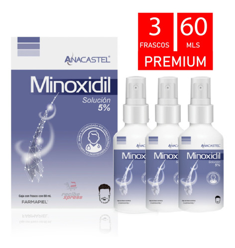 Imagen 1 de 3 de Minoxidil 5% Premium - 3 Meses Crecimiento Barba Y Cabello
