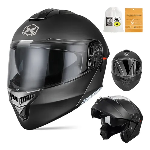 comprar Casco Para Moto Abatible Negro Mate Certificados Dot.
