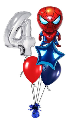 Globo Spiderman +numero+ Latex 2 Con Helio