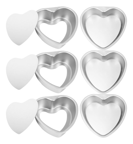 Uiifan 6 Moldes Para Pasteles En Forma De Corazón De 6 Pulga