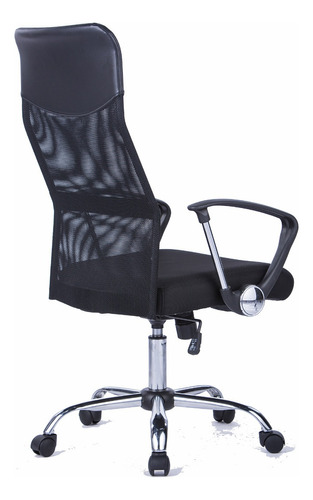  Silla Ergonómica Gerente Malla Cromada Color Negro