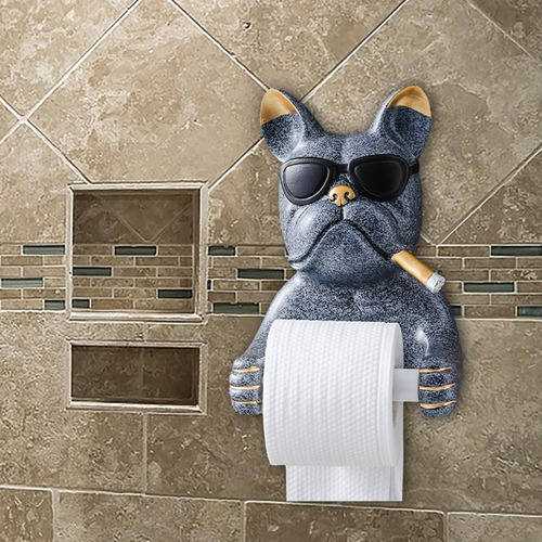 . Soporte De Papel Higiénico Nórdico, Estatua De Perro Gris
