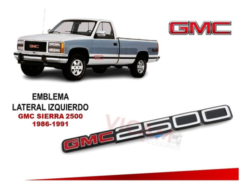 Emblema Lateral Gmc Sierra 2500 1986-1991 Lado Izquierdo