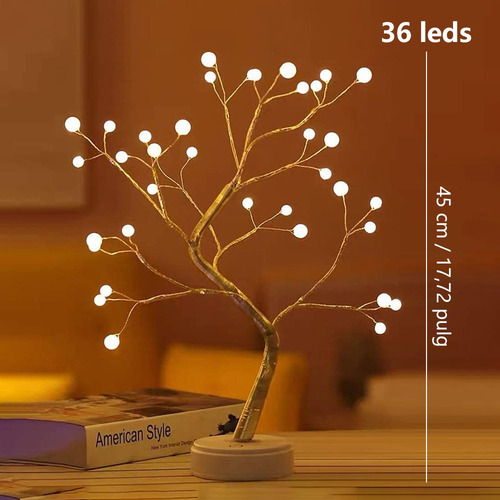 Lámpara De Mesa Con Decoración Artificial De Árbol Bonsái, 3