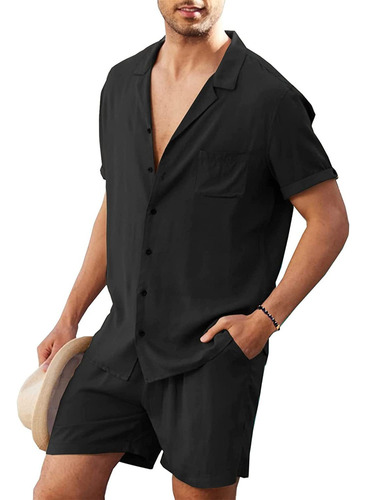 Conjunto Corto De Manga Corta Camisa De Playa Suelta Deporte