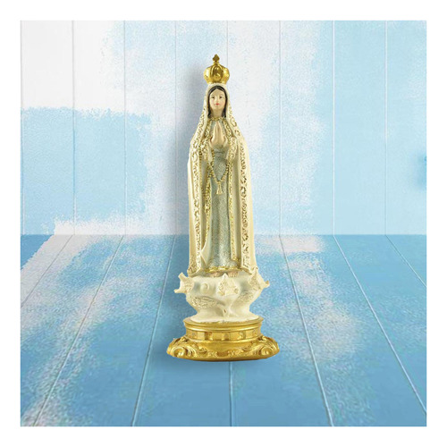 J 7,87 ''estatuilla De Resina De Fátima Estatua De Virgen