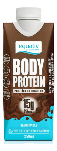 Body Protein Cacau 15g Proteína Equaliv 250ml Kit 12 Un