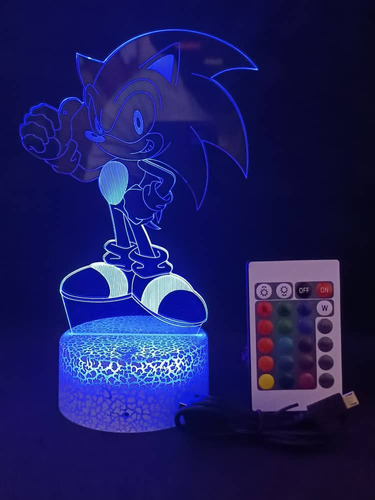 Lampara Led 3d Sonic 16 Colores