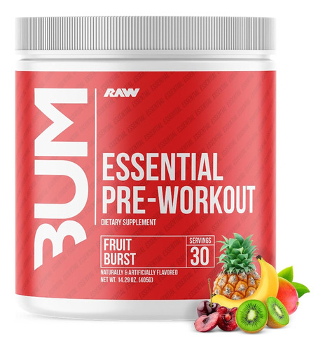 Raw Cbum Essential Pre Workout Pre Entreno 30 Servicios Sabor Fruit Burst
