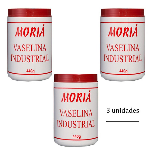 3 Unidade Vaselina Solida Em Pasta Industrial 440g Moria