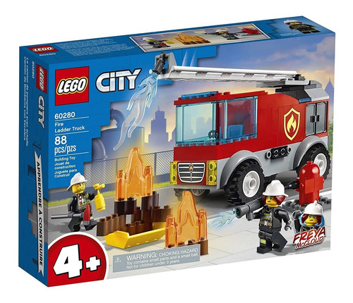 Juego Bloques Lego City Camión De Bomberos Con Escalera Febo