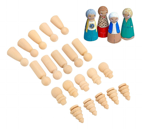 Muñecas De Madera En Blanco, Sin Acabado, Para Hacer Tú Mism