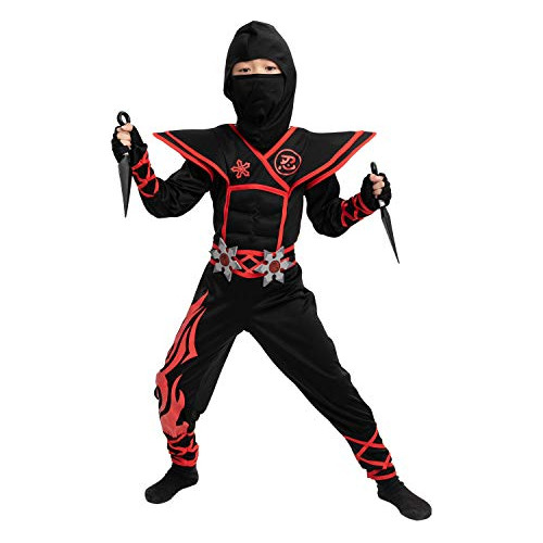 Disfraz De Ninja Rojo Unisex Niños, Disfraz De Kung Fu...