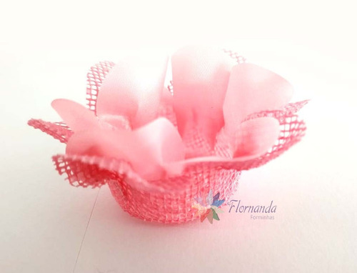 25 Forminhas Para Doces Flor Dupla Tela E Tecido