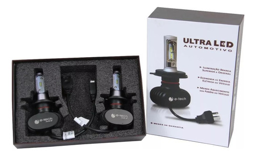 Kit Ultraled Etech 12000 Lumêns 8000k Farol Alto E Baixo