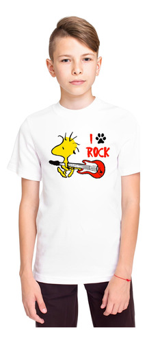 Polera Perro Perrito Snoopy Rock Niño/niña 100% Algodon