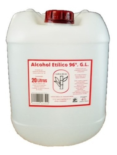 Imagen 1 de 12 de Alcohol 20 Litros, Etílico 96° Puro De Caña Potable