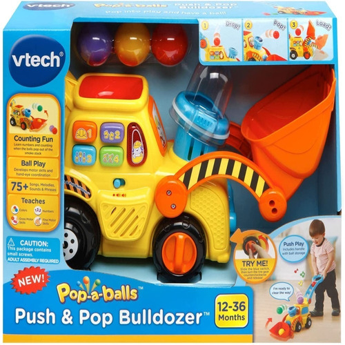 Vtech Pop-a-balls Push - Pop Bulldozer Andadera Para Bebes