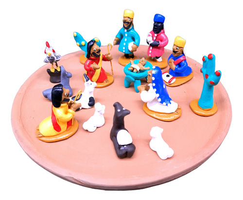 Estátua Presépio 16pçs Miniaturas Escultura Cerâmica Caruaru