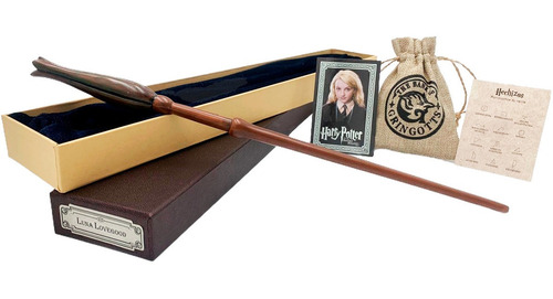 Imagen 1 de 5 de Varita De Luna Lovegood Flor Con Caja + Saco - Harry Potter