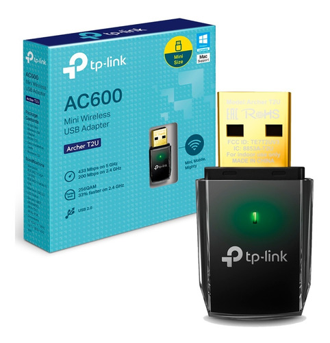 Placa Red Usb Tp-link Archer T2u Wifi Ac600 Dual Adaptador