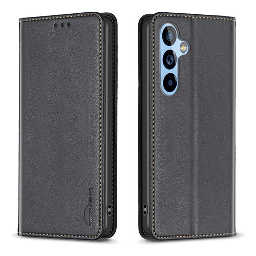 Funda De Piel Tipo Cartera Magnética Resistente For Samsung