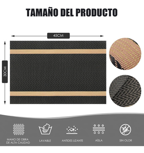 Manteles Individuales Para Mesa 8 Piezas, Mantel Individual