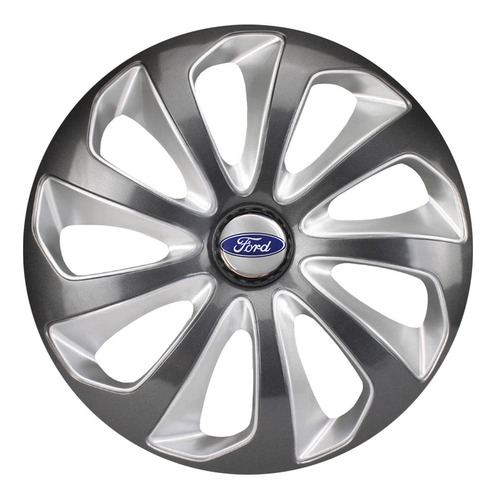 Calota Esportiva Velox 13 Graphite Silver + Emblema Resinad