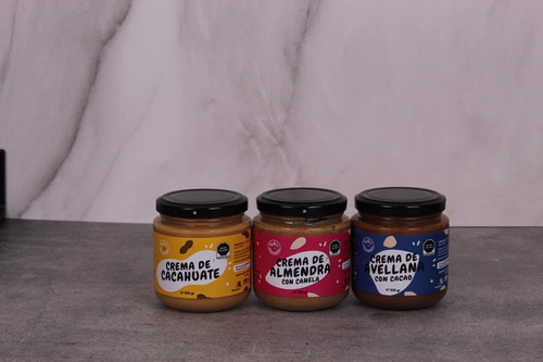 Imagen 1 de 1 de Paquete 3 Sabores Cremas Untables Frutos Secos 200g C/u