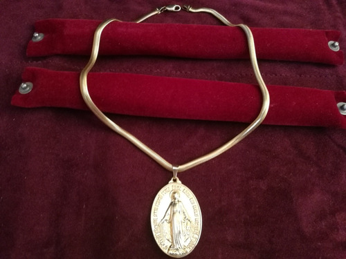 Cadena Baño De Oro 18k Gargantilla Virgen Prenda Collar