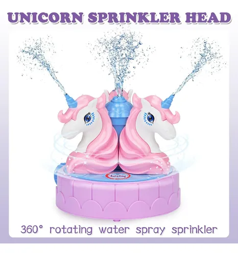 Aspersor De Agua Para Niños Con Diseño De Dinosaurio Y Unicornio – Juguete De Jardín Con Tubos Giratorios, Ideal Para Verano En Exteriores