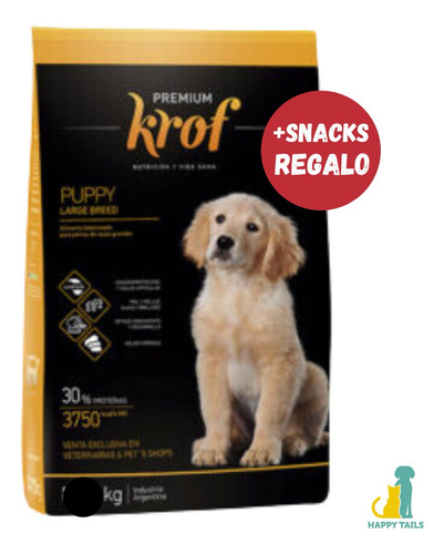 Krof Puppy Large Breed Premium X 15kg - Happy Tails