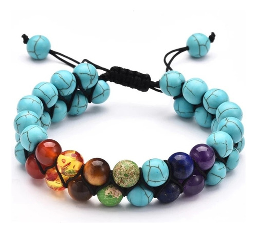 Pulsera 7 Chakras Ajustable Piedras Naturales