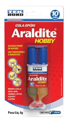 Cola Adesivo Epóxi Araldite Seringa 6g Hobby Transparente 