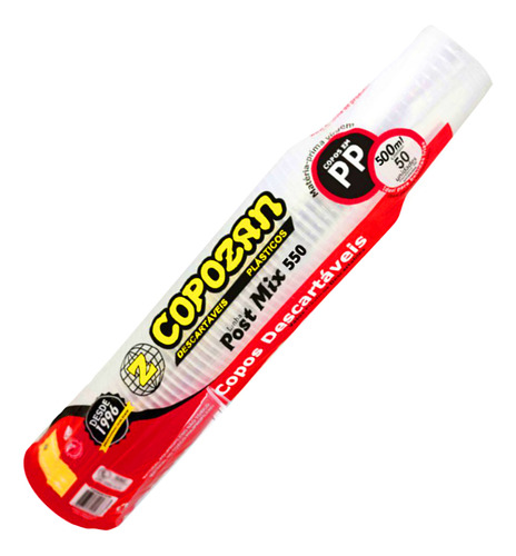 Copo Para Bebidas 500ml Pp Plástico Liso C/50 Full