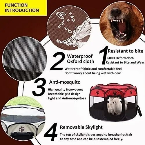 Imagen 3 de 6 de Corral Jaulas Para Perros Plegable Mascota Casa