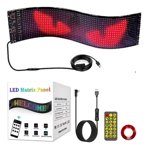 Letrero Led Flexible Plus Programable Auto Tienda 90x19 Cm