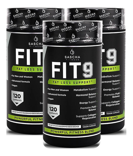 Imagen 1 de 7 de Sascha Fitness Fit 9 120 Capsulas 3 Frascos Original
