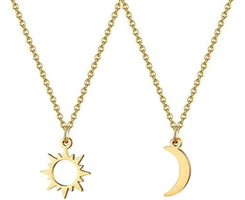 Tawdull Best Friend Collares Para 2 Sun And Moon Amistad E 
