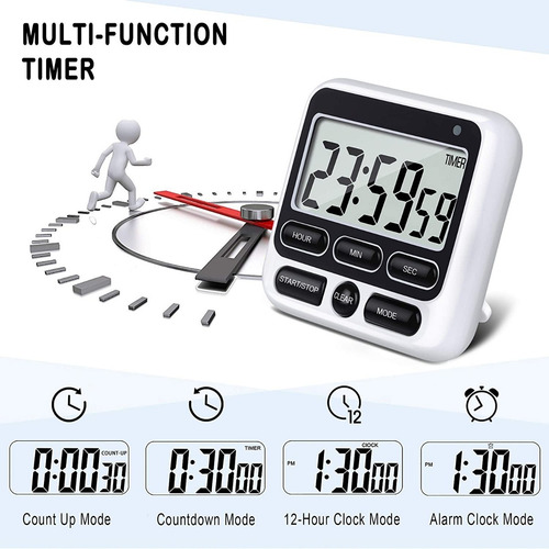 Temporizador Digital De Cocina Con Interruptor De Alarma