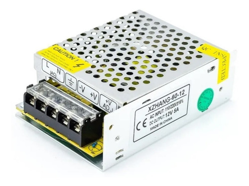 Imagem 1 de 5 de Fonte Chaveada 12v 5a 60w Para Câmeras Cftv E Lâmpadas Led