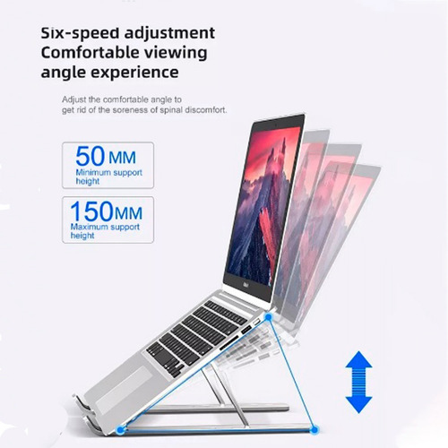 Imagen 3 de 8 de Soporte Plegable De Aluminio Premium Base Para Laptop Tablet