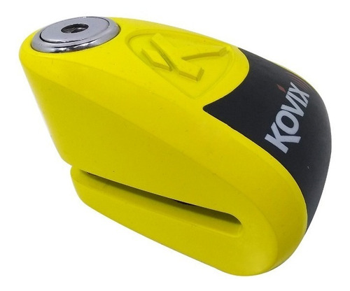 Imagen 3 de 7 de Traba Disco Kovix Con Alarma Amarillo Perno 10mm Hanex Um