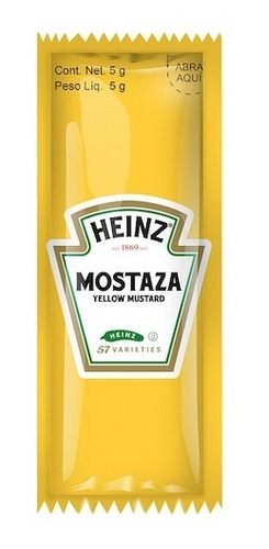 Aderezo Mostaza Heinz 200 Piezas De 5 Gramos