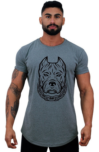 Camiseta Longline Mxd Conceito Pitbull Bad Boy Crazy Dog