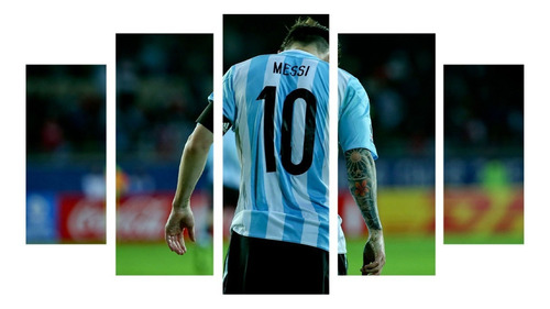 Imagen 2 de 7 de Cuadro Moderno Decorativo Madera Messi Futbol Argentina Hd