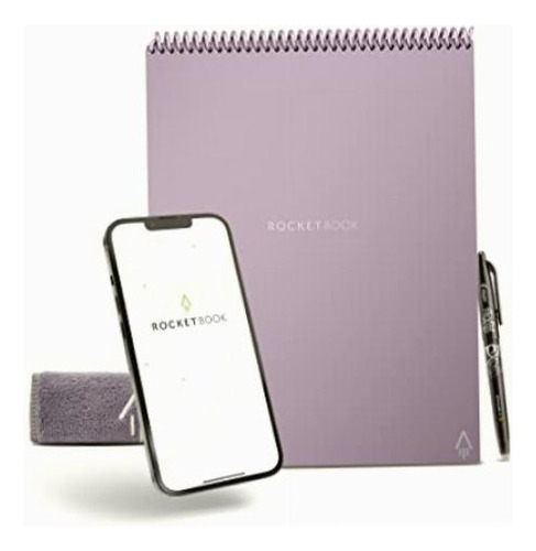 Rocketbook Cuaderno Reutilizable Inteligente, Tamaño Letra Color Lightspeed Lilac